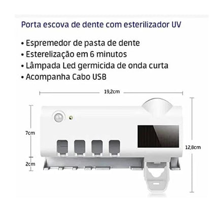 Suporte para Pasta De Dente e Escovas - Dispenser