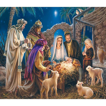 Painel Presepio Natal Jesus 1,5 M X 1,0 M Lona Fosca - Dona Mii